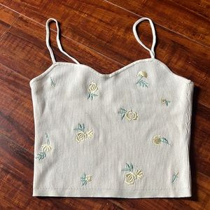 H&M Floral Cropped Tank